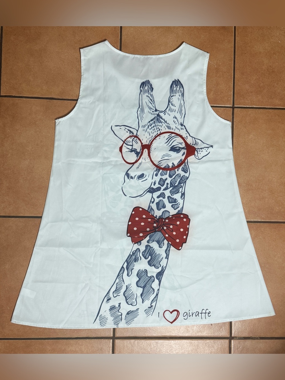 Women Sleeveless Tank Dress Giraffe Graphic Print Mini Summer Sundress Size L
